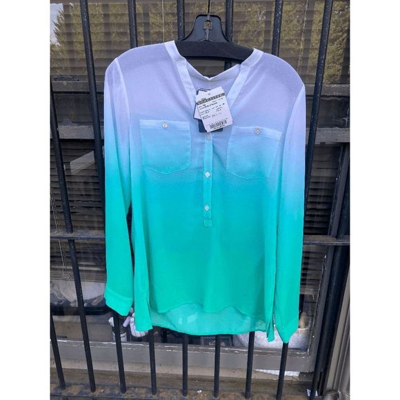 Doncaster NWT Birds of Paradise Button-UP Blouse, Size 6, MSRP $235 - Picture 1 of 8